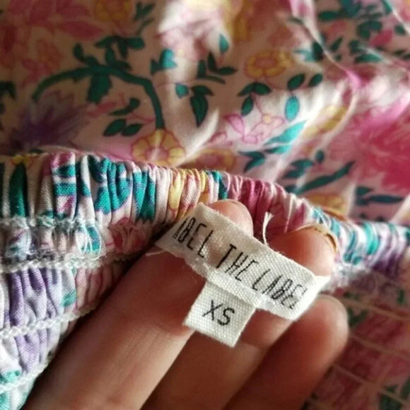 Abel the Label Pink Purple Floral Romance Off the Shoulder Maxi Dress XS - Picture 11 of 14